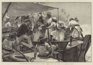 अफ्रीका के पूर्वी तट पर नाकाबंदी, एक संदिग्ध ढो (उत्कीर्णन) के कागजात की मरम्मत