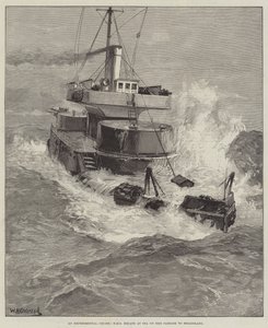 एक प्रायोगिक क्रूज, HMS Hecate at Sea अपने हेलेगोलैंड के मार्ग पर