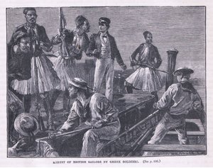 1850 ई। में यूनानी सैनिकों द्वारा ब्रिटिश नाविकों की गिरफ्तारी