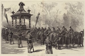 राष्ट्रपति गारफील्ड का अंतिम संस्कार, ताबूत प्राप्त करने की प्रतीक्षा में अंतिम संस्कार कार द्वारा William Heysham Overend