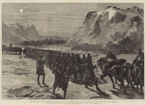 कनाडा के उत्तर-पश्चिम क्षेत्र में विद्रोह, औपनिवेशिक खाड़ी की बर्फ के ऊपर से औपनिवेशिक सेना, सुपीरियर झील