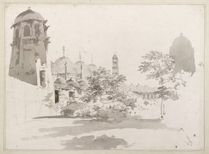 मुर्शिदाबाद में जाफ़र कॉइन द्वारा निर्मित कटर का एक दृश्य, c.1781 (ग्रे वॉश और पेंसिल पोस्ट पर) द्वारा विलियम होजेस