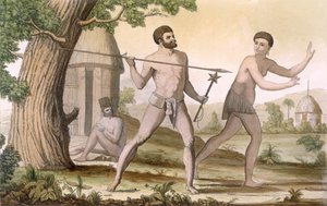 न्यू कैलेडोनिया के &39;कॉस्ट्यूम देई ...&39; (रंग उत्कीर्णन)