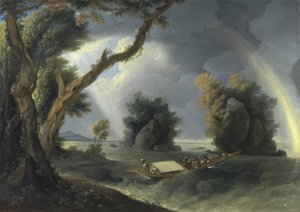 गंगा पर तूफान, कोलगन चट्टानों के पास श्रीमती हेस्टिंग्स के साथ, c.1790 (कैनवास पर तेल) द्वारा विलियम होजेस