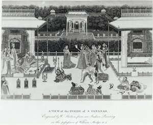 विलियम स्केटन (1763-1848) द्वारा उत्कीर्ण एक ज़ाना के अंदर का दृश्य द्वारा विलियम होजेस