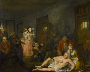 रेक प्रोग्रेस VIII: द रेक इन बेदालम, 1733 (देखें 67104) द्वारा विलियम होगार्थ