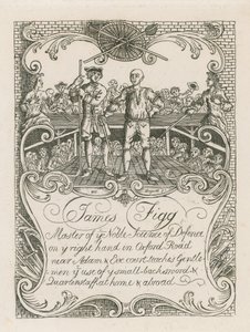 Hogarth द्वारा डिज़ाइन किया गया जेम्स फिग का ट्रेड कार्ड द्वारा विलियम होगार्थ