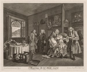 मैरिज ए ला मोड: द डेथ ऑफ द काउंटेस, 1745। द्वारा विलियम होगार्थ