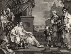 फिरौन की बेटी से पहले मूसा, &39;द वर्क्स ऑफ विलियम होगर्थ&39; से, 1833 में प्रकाशित हुआ द्वारा विलियम होगार्थ