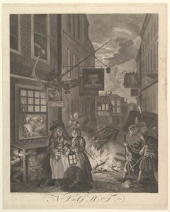 नाइट द फोर टाइम्स ऑफ डे, 25 मार्च, 1738। द्वारा विलियम होगार्थ
