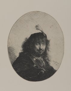 Plumed Cap और Lowered Saber के साथ Rembrandt द्वारा विलियम होगार्थ