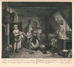 द डिस्ट्रैस्ट कवि, 1740। द्वारा विलियम होगार्थ