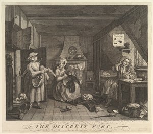 द डिसिएरेस्ट कवि, 15 दिसंबर, 1740। द्वारा विलियम होगार्थ