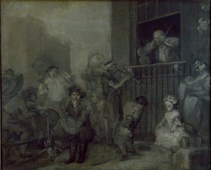 क्रोधित संगीतकार, c1741 द्वारा विलियम होगार्थ