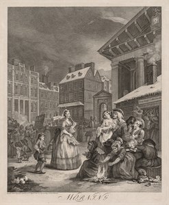 द फोर टाइम्स ऑफ डे, 1738। द्वारा विलियम होगार्थ