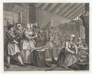 1732 में डिजाइन किए गए 1732 में ब्रिजवेल में द हरलोट लॉज़्ड (नक्काशी और नक्काशी) द्वारा विलियम होगार्थ