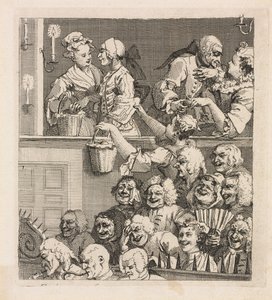 द लाफिंग ऑडियंस, 1733। द्वारा विलियम होगार्थ