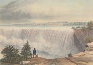 टेबल रॉक से नियाग्रा फॉल्स, 1840 में प्रकाशित हुआ।
