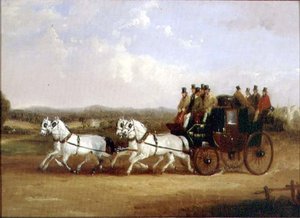 ओपन रोड पर ब्राइटन कोच (कैनवास पर तेल)