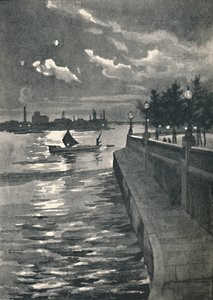 ब्लैकमियर्स ब्रिज से वेस्टमिंस्टर - रात, 1891 द्वारा विलियम लुकर