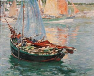 Concarneau, ड्रायिंग द नेट्स, c.1920 (कैनवास पर तेल)