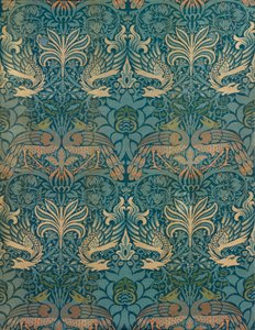 विलियम मॉरिस पीकॉक और ड्रैगन टेक्सटाइल डिज़ाइन, c.1880 (वुडब्लॉक प्रिंट) द्वारा विलियम मॉरिस