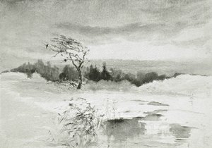 पानी और विंडसैप्ट ट्री के साथ लैंडस्केप द्वारा विलियम पार्सन्स विनचेस्टर डाना