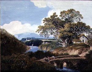 डेवोनशायर लैंडस्केप, c.1780 (कागज पर गौचे)