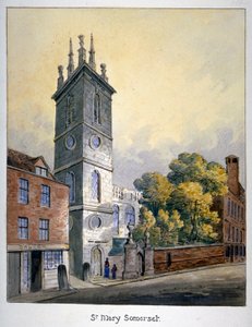 सेंट मैरी समरसेट का चर्च, लंदन शहर, c1815
