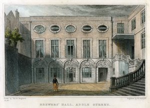 ब्रियर्स हॉल, एडले स्ट्रीट, लंदन शहर, 1831। द्वारा विलियम रेडक्लिफ़