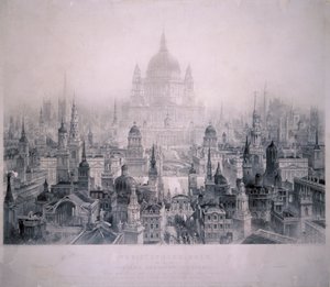 क्रिस्टोफर व्रेन की इमारतों का ड्रीम सिटी, 1842 द्वारा विलियम रिचर्डसन