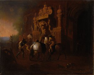 एक फव्वारे में घोड़े, 185657।