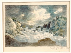 पोटोमैक का झरना, c.1800-10 (कागज पर पेंसिल और पानी का रंग)