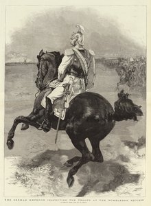 विंबलडन रिव्यू में ट्रूप्स का निरीक्षण करते जर्मन सम्राट द्वारा विलियम स्मॉल