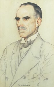 विलियम डे हैविलैंड का चित्रण, 1920 (कागज पर पेंसिल और क्रेयॉन)