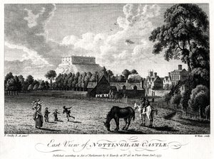 नॉटिंघम कैसल, नॉटिंघमशायर, 1777 का पूर्वी दृश्य