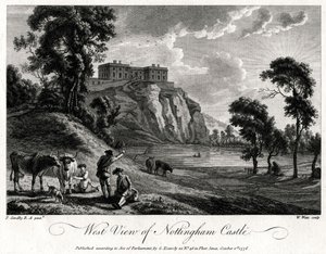 नॉटिंघम कैसल, नॉटिंघमशायर, 1776 का पश्चिम दृश्य