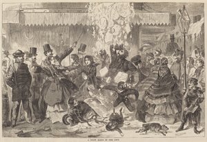 ए स्नो स्लाइड इन द सिटी, प्रकाशित 1860। द्वारा विंसलो होमर
