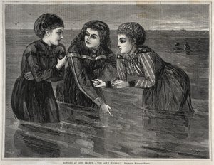 लॉन्ग ब्रांच में स्नान करना, - ओह, ऐंट इट कोल्ड !, 1871। द्वारा विंसलो होमर
