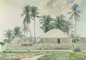 केबिन, नासाउ, 1885 (कागज पर wc और पेंसिल) द्वारा विंसलो होमर