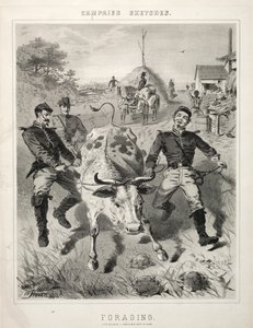 अभियान रेखाचित्र: फोर्जिंग, 1863। द्वारा विंसलो होमर