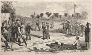 बोस्टन कॉमन पर क्रिकेट खिलाड़ी, 1859। द्वारा विंसलो होमर