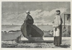डैड्स कमिंग !, 1 नवंबर, 1873 (अखबारी कागज पर नक्काशी) द्वारा विंसलो होमर