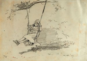 लड़की ऑन ए स्विंग, 1879 द्वारा विंसलो होमर