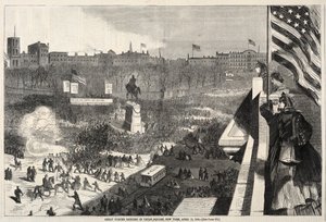 यूनियन स्क्वायर, न्यूयॉर्क में 11 अप्रैल 1863, 1863 को ग्रेट सम्टर मीटिंग। द्वारा विंसलो होमर
