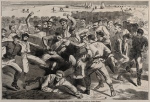 कैंप में अवकाश - सैनिक प्ले-बॉल, 1865। द्वारा विंसलो होमर