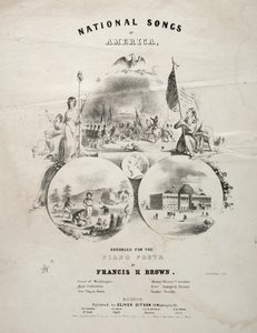 अमेरिका के राष्ट्रीय गीत - शीट संगीत कवर। द्वारा विंसलो होमर