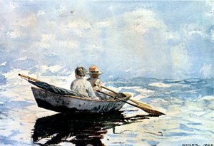 नाव की सवारी, 1880 (बोर्ड पर कागज पर wc) द्वारा विंसलो होमर
