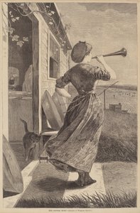 द डिनर हॉर्न, 1870 में प्रकाशित हुआ। द्वारा विंसलो होमर