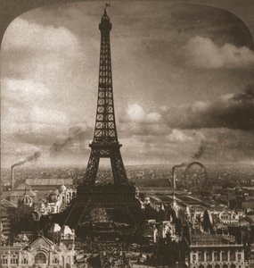 एफिल टॉवर, 300 मीटर ऊंचा, ट्रोकाडेरो, पेरिस, फ्रांस, 1901 से सीन के पार।